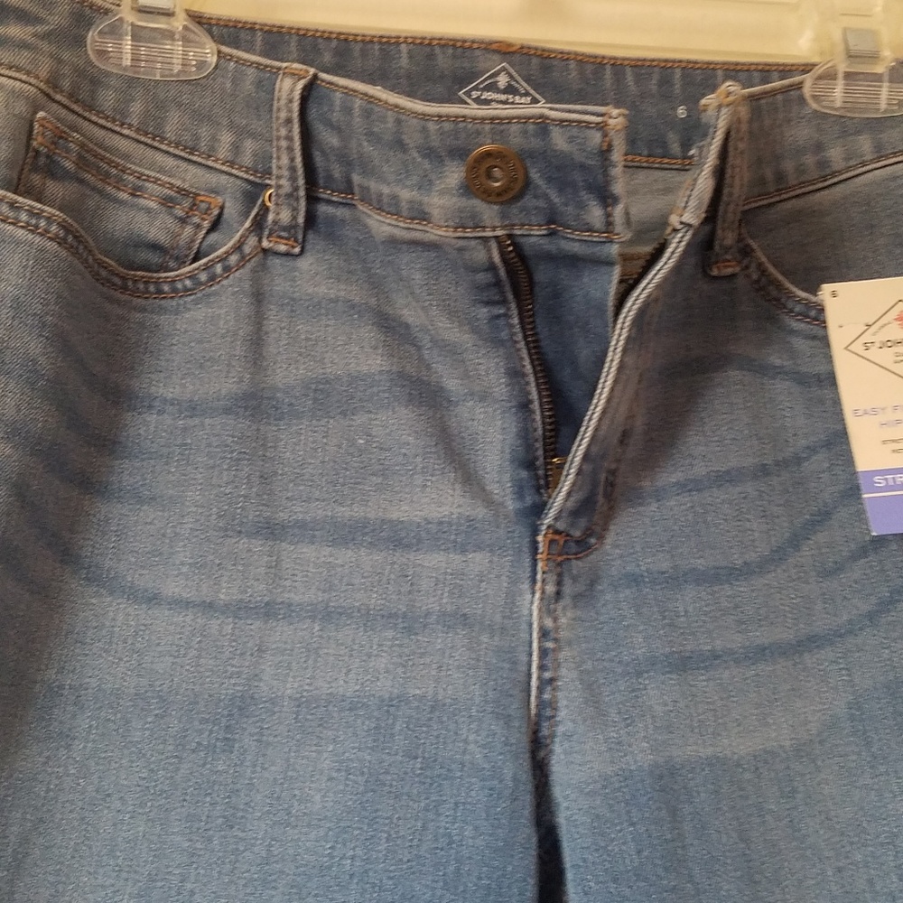 St John's Bay Easy Fit Straight Leg Mid-Rise Jeans